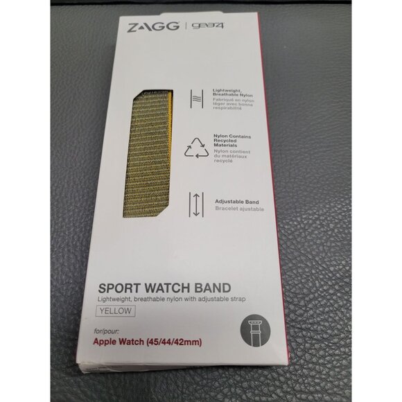 New Zagg Gear4 Sport Watch Band Apple Yellow 45/44/42mm Sealed Box - Picture 1 of 4